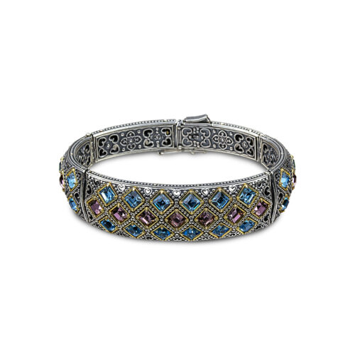 Bangle bracelet with Swarovski crystals