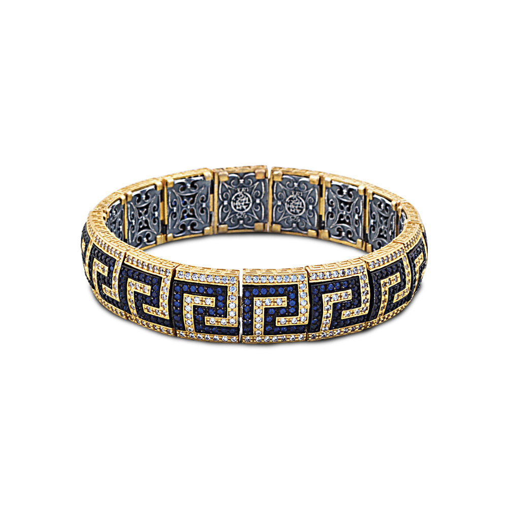 Greca pave bracelet with zircon