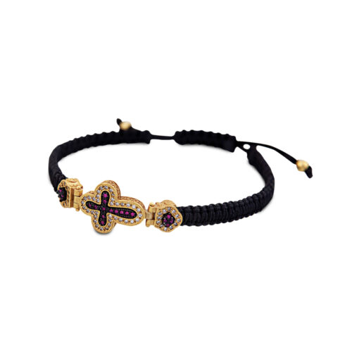 Cord bracelet with zircons