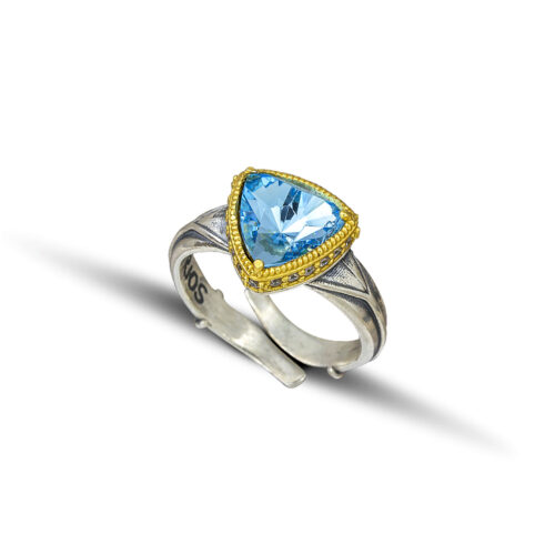 Ring with Swarovski crystal and zircon stones