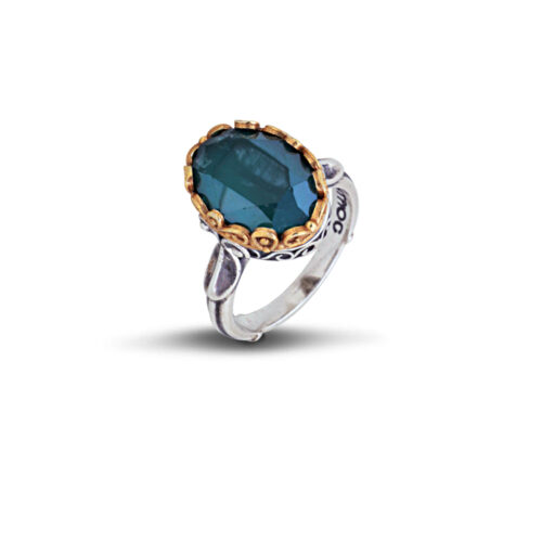 Oval ring with Swarovski crystal