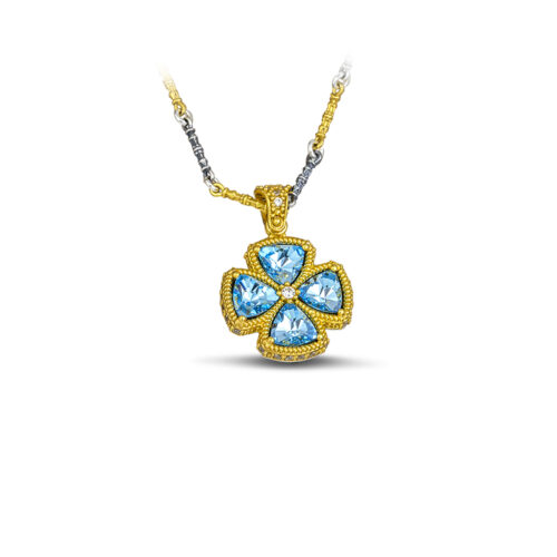 Cross with crystals & Tricolor chain