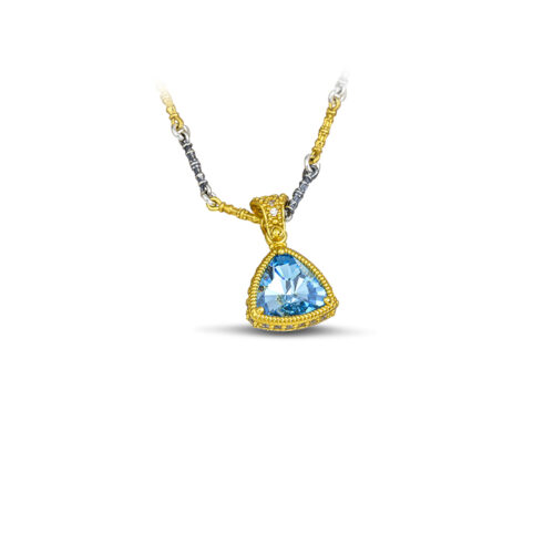 Pendant with Swarovski crystals & Tricolor chain