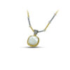 Reversible pendant with crystals mother of pearl & tricolor chain