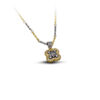 Reversible pendant with zircon & tricolor chain