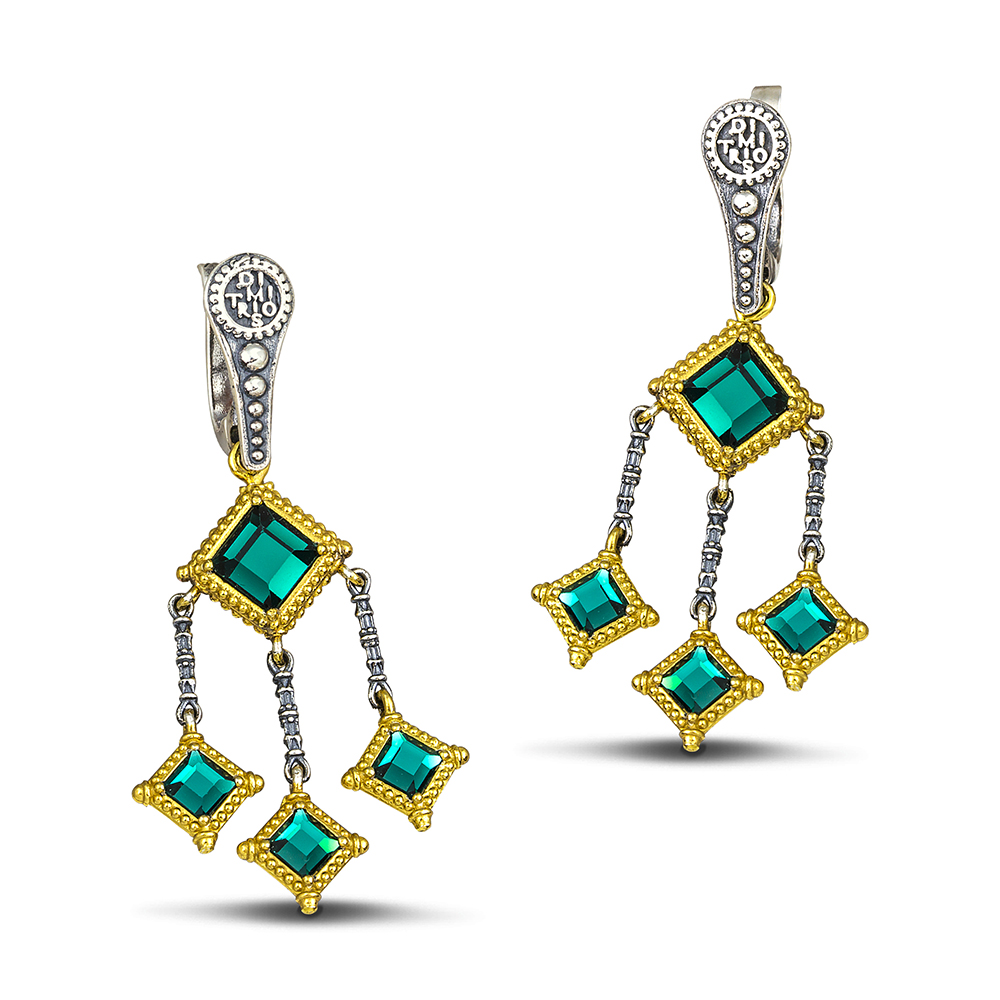 Earrings reversible with Swarovski crystals