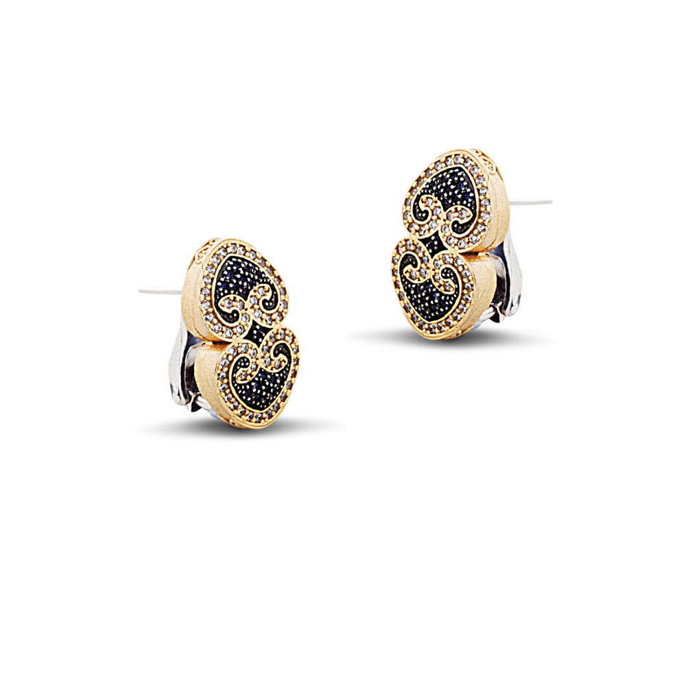 Earrings with zircon stones