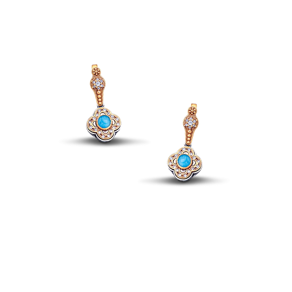 Earrings with semipricious stones