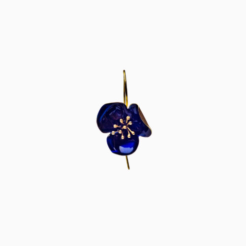 Silver earrings with blue enamel