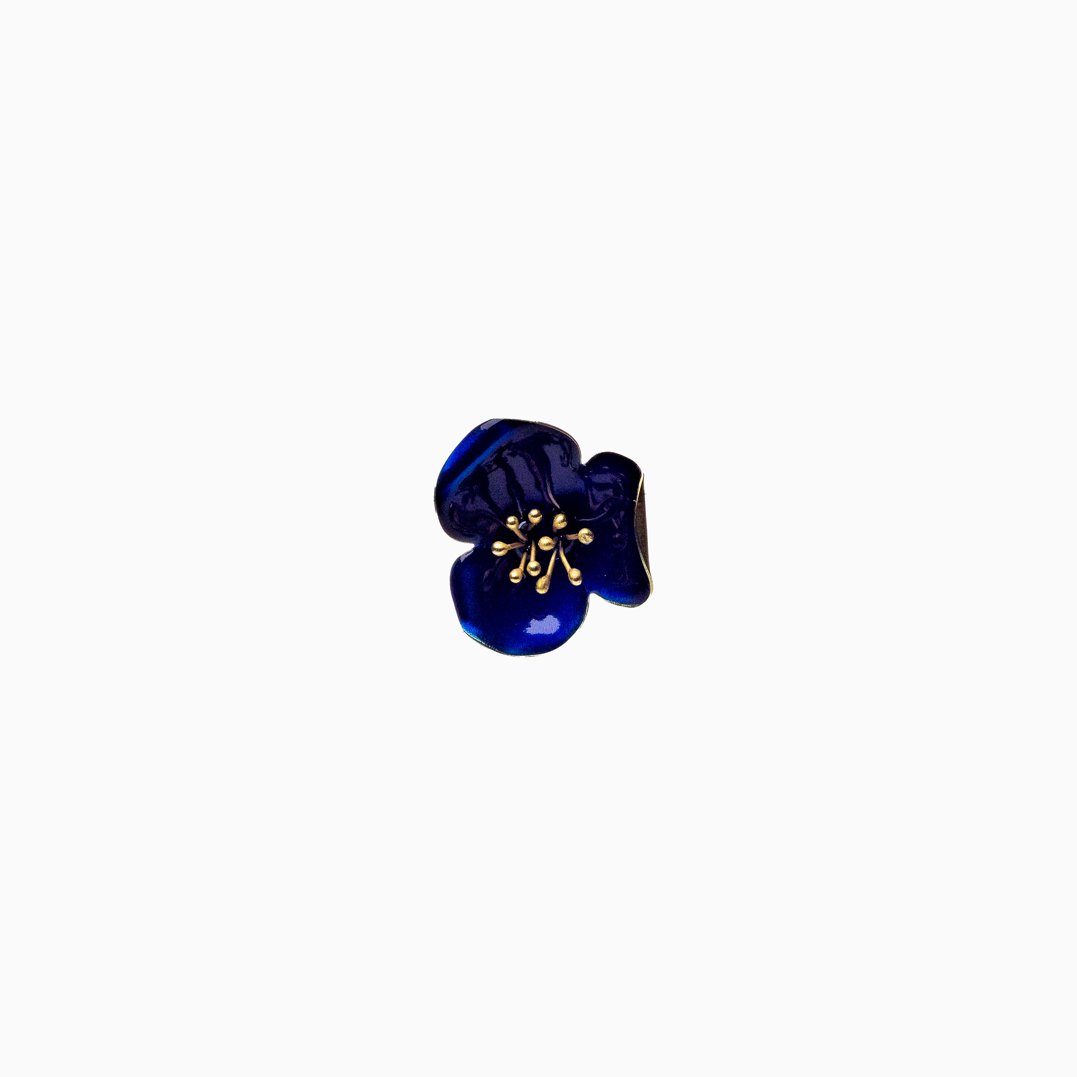 Silver earrings with blue enamel