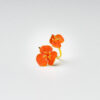 Silver ring with orange enamel