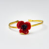 Silver bracelet with red and black enamel