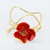 Silver bracelet with red enamel