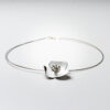 Silver necklace with white enamel