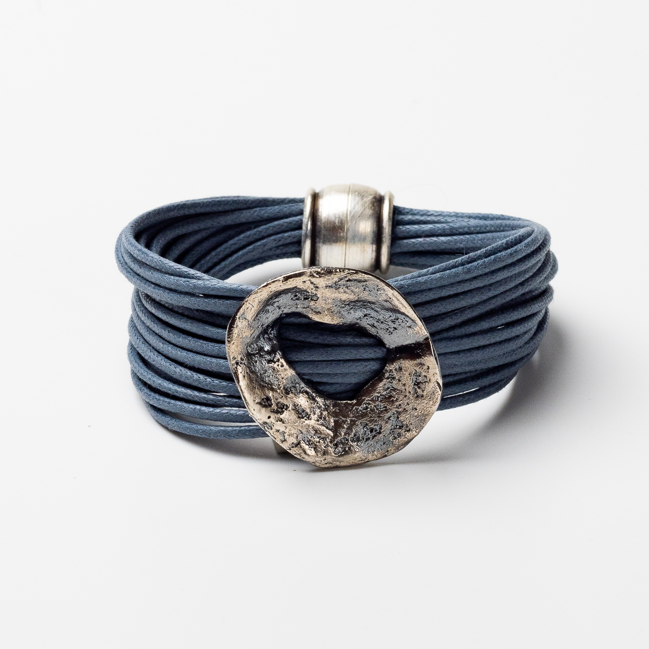 Silver Oxidized Bracelet Earth