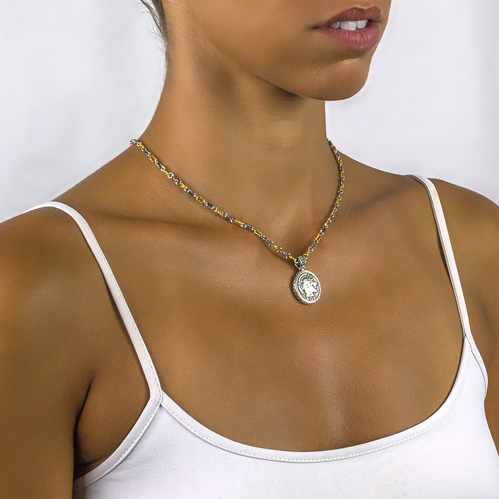 Double-sided Owl Pendant with Swarovski Mosaic Technique Crystals M82 - Image 2