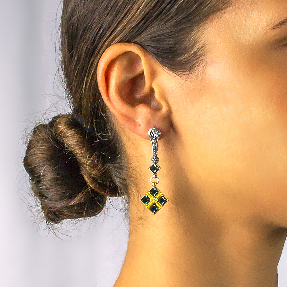 Silver Earrings with Swarovski Stones S239 - Image 2