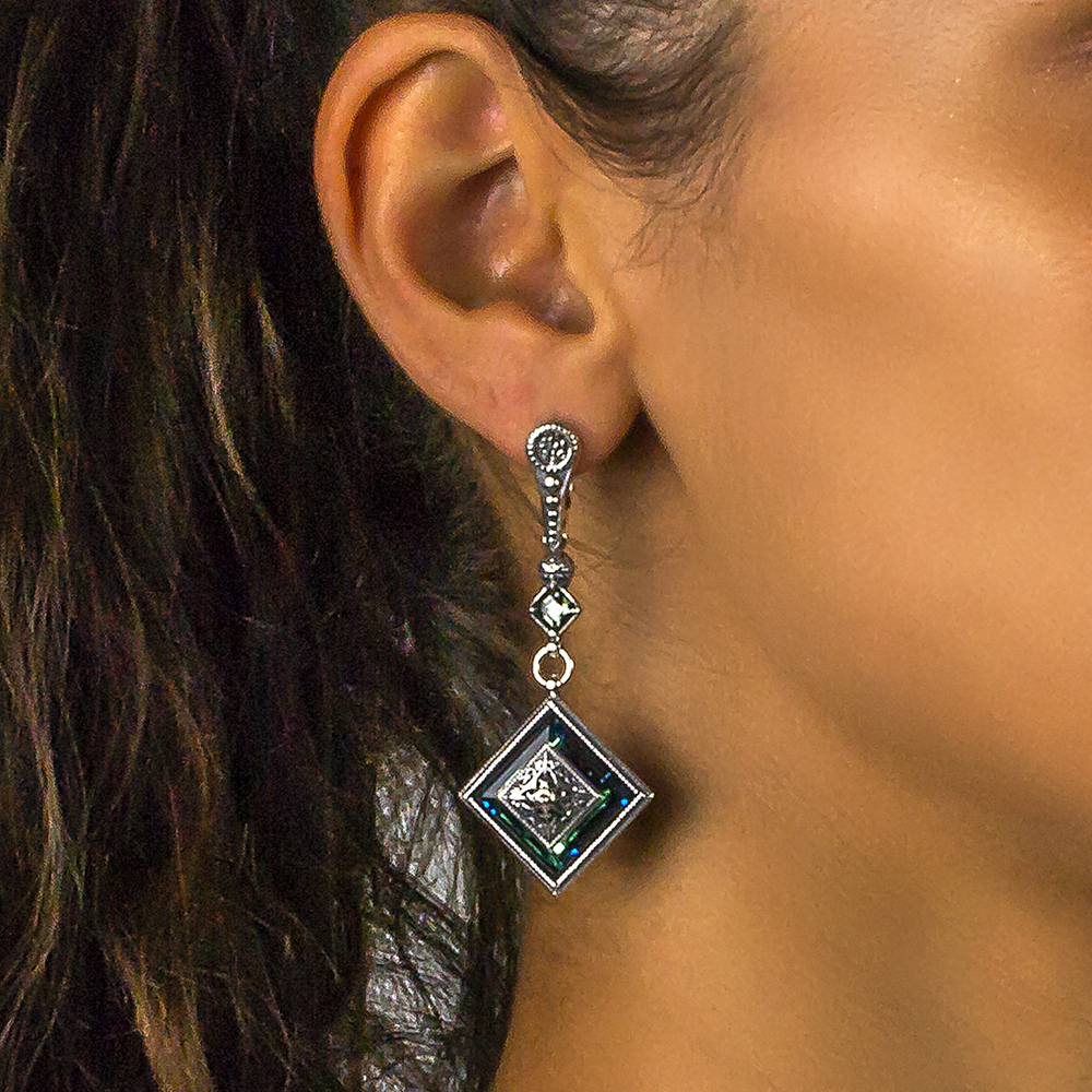 Earrings with Swarovski Crystals S138 - Image 2