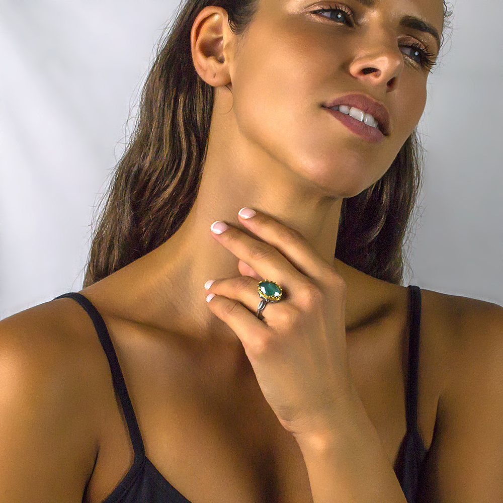 Oval ring with Swarovski stone D52 - Image 2
