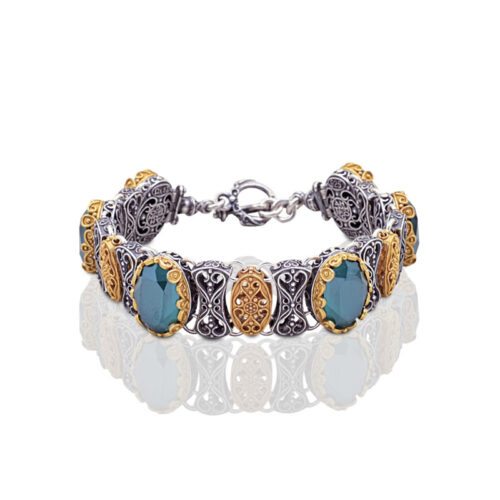 Silver Bracelet with Swarovski Stones B52