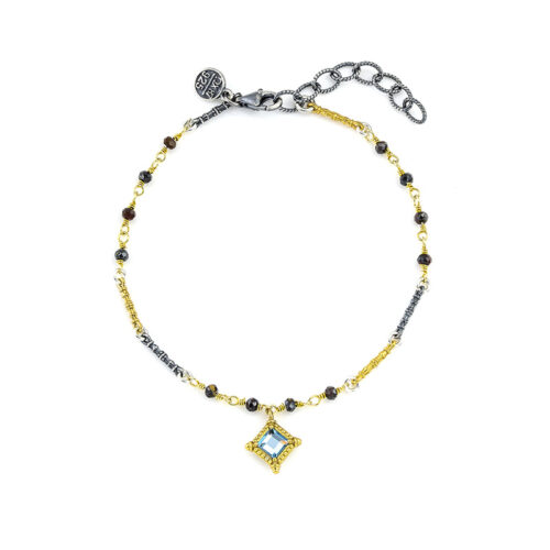 Silver Bracelet with Crystals B135-2