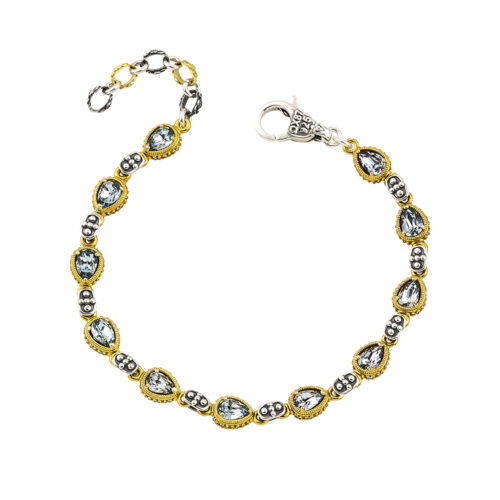 Bracelet with Pear Shaped Swarovski Crystals and Zircon B155-2