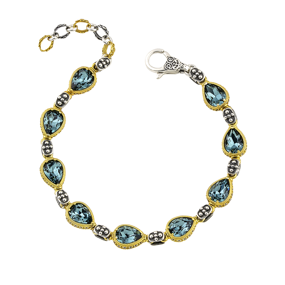 Βραχιόλι με Swarovski σε Σχήμα Σταγόνας και Ζιρκόν B156-1