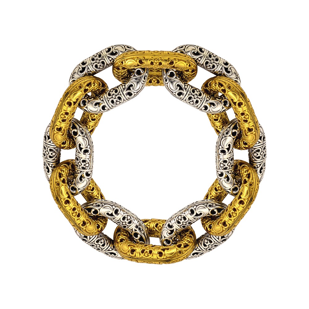 Silver Two-Tone Bracelet B178-1