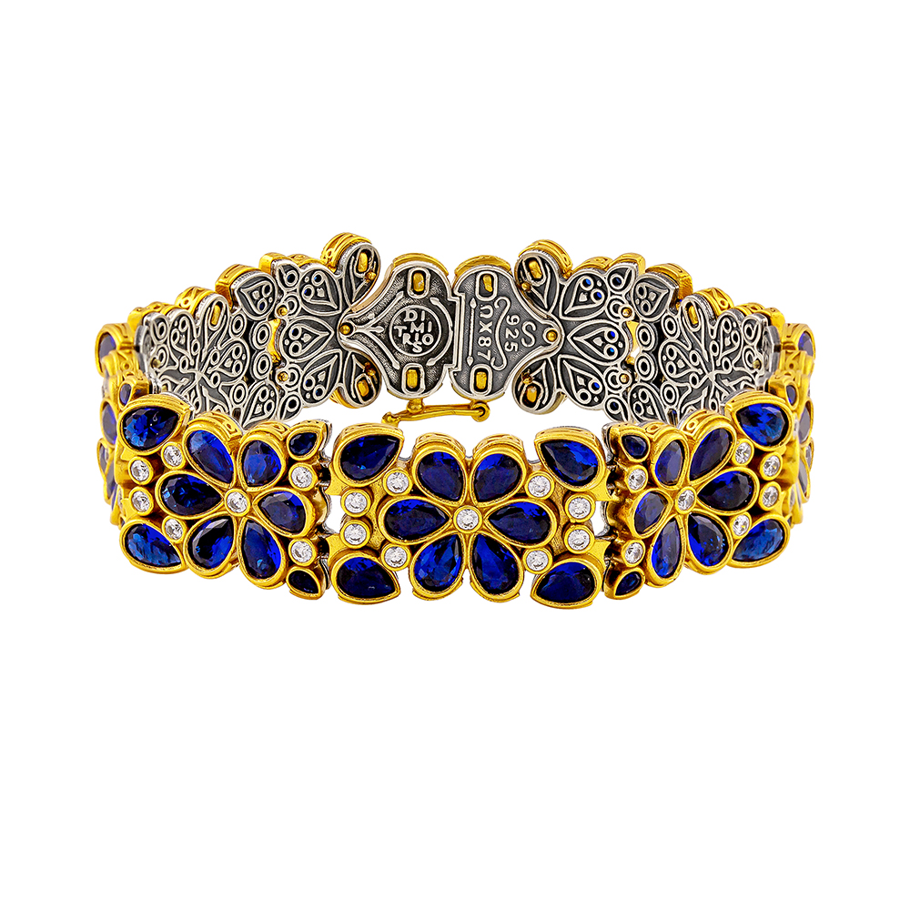 Silver Bracelet with Zircon Stones B205-1