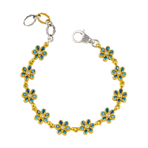 Silver Bracelet with Zircon Stones B205-2