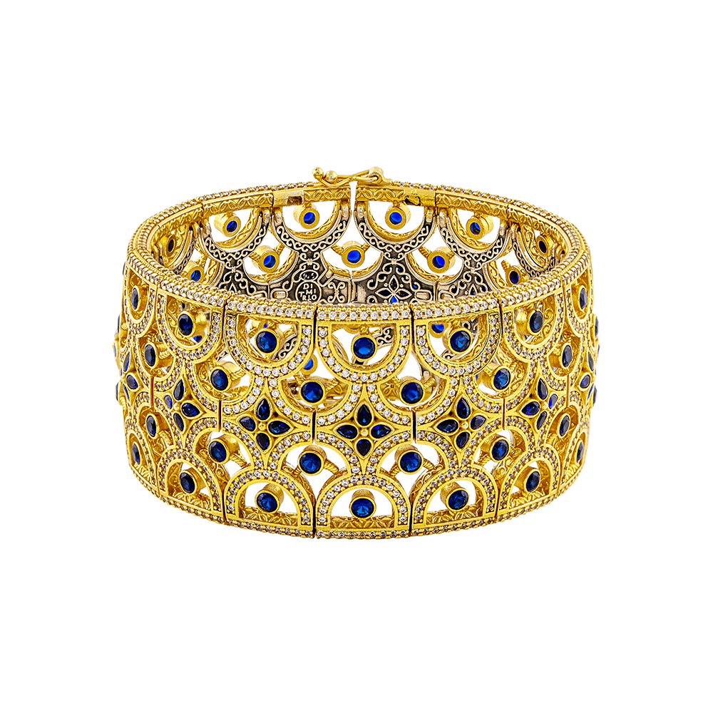 Silver Bracelet with Zircon Stones B206