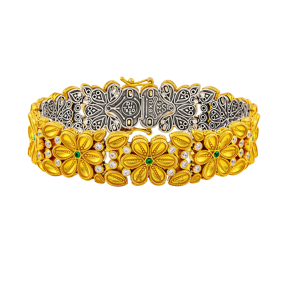 Silver Bracelet with Zircon Stones B208-1