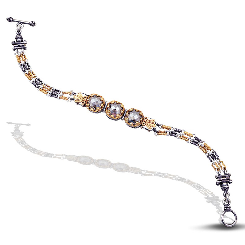 Ασημένιο Βραχιόλι με Swarovski Κρύσταλλα B437