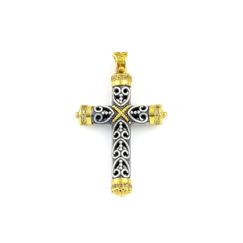 Silver Cross with Embossed Heart on the Inside C18-1