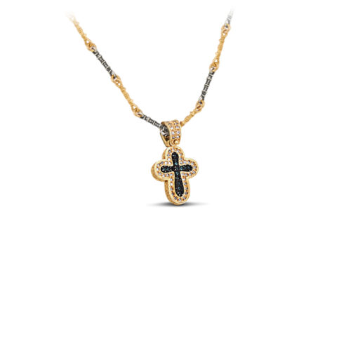 Silver Cross with Zircon Stones C248