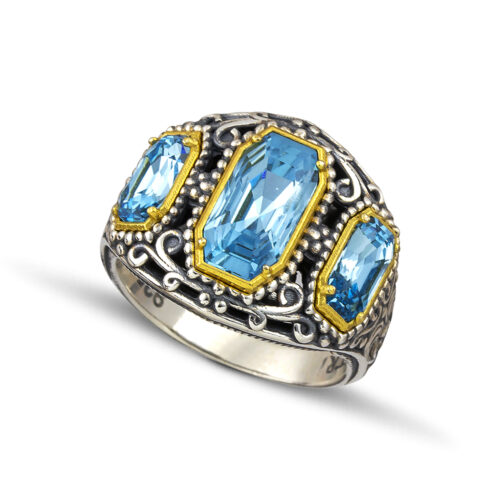 Ασημένιο Δαχτυλίδι με Πέτρες Swarovski D122