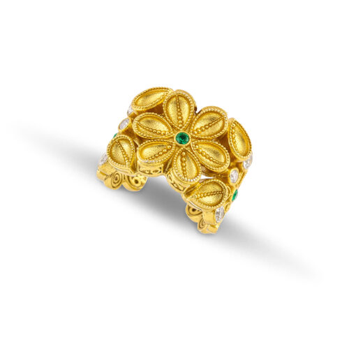 Silver Ring with Zircon Stones D208-3