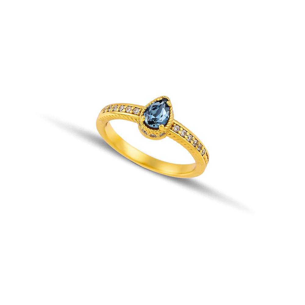 Silver Gold Plated Ring D209-1PE - Image 2