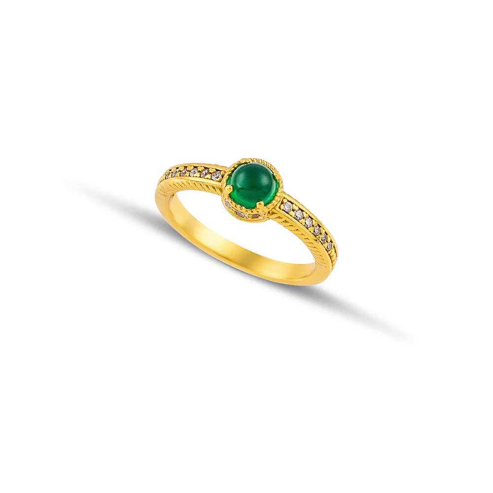 Silver Gold Plated Ring D209-5RO - Image 2