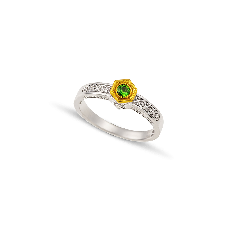 Silver Ring with Zircon Stone D211-1
