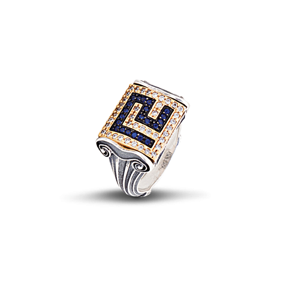 Meander Ring with Zircon D328