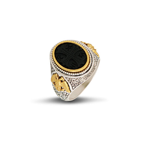 Silver Ring with Double-Headed Eagle D36