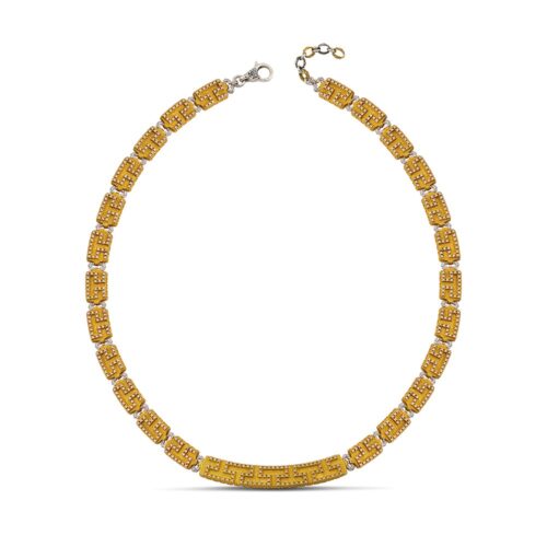 Gold Plated Silver Necklace Decorated with Zircon Stones K172