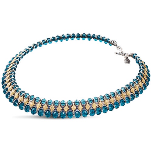 Κολιέ με Μπλε Swarovski Πέτρες K212