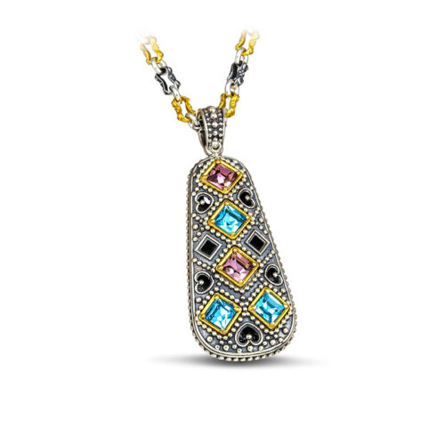 Ασημένιο Μενταγιόν με Swarovski Πέτρες M105-2