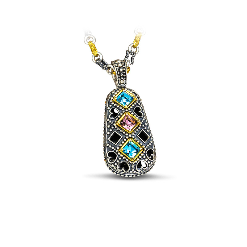Ασημένιο Μενταγιόν με Swarovski Κρύσταλλα M105