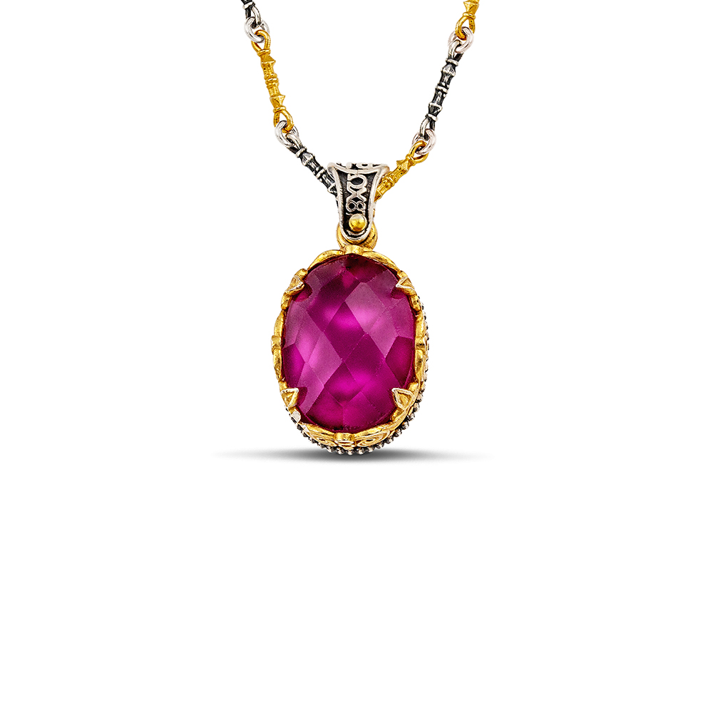 Silver Pendant with Semi-Precious Stone M193-1 Without Chain