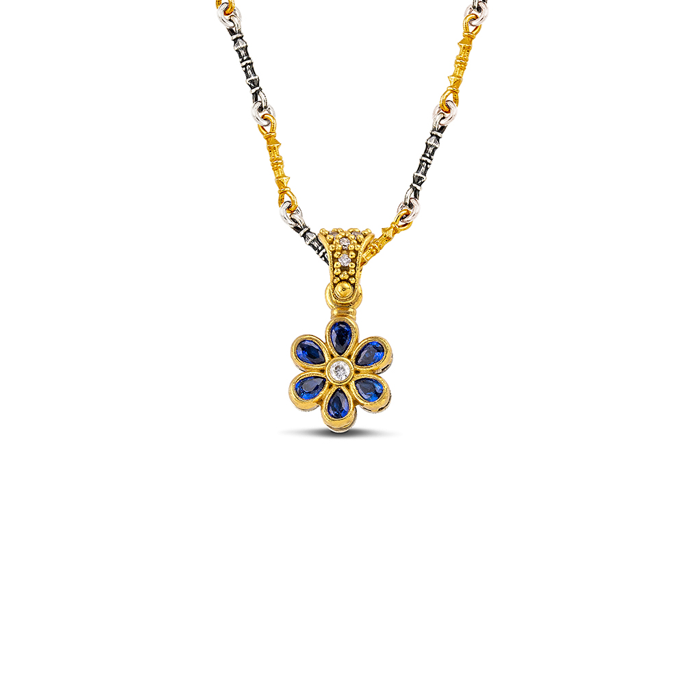 Silver Pendant with Zircon Stones M205-2
