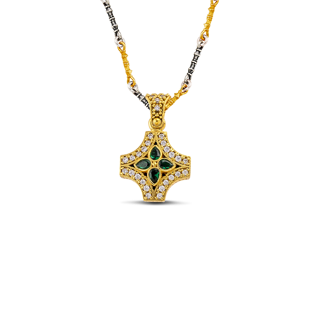 Silver Pendant with Zircon Stones M206 - Image 2