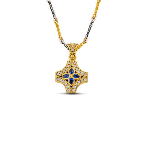 Silver Pendant with Zircon Stones M206 Without Chain